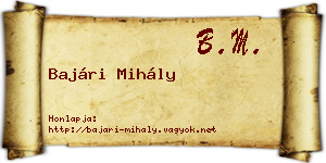Bajári Mihály névjegykártya